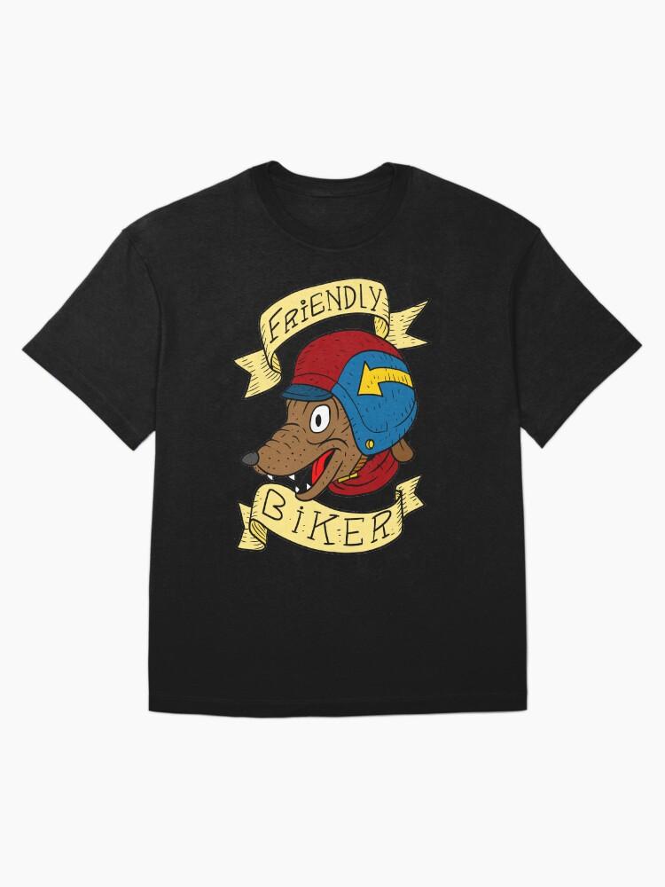 Biker Mice from Mars friendly biker with a helmet. wolf dog. Oversized T-Shirt