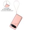 For Google Pixel 10 Pro XL Case Card Holder Kickstand Skin-Touch Phone Cover with Wrist Strap