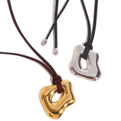 Youthway Trendige Edelstahl Wasserdicht Unregelmäßige Geometrische Metall Wachsschnur Halskette Gold Für Frauen Schmuck Geschenk