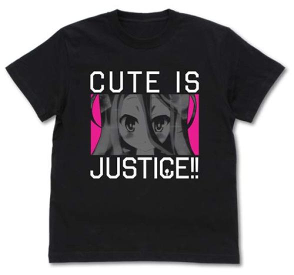 

2D Cospa No Game No Life Cute is justice T-shirt BLACK S size