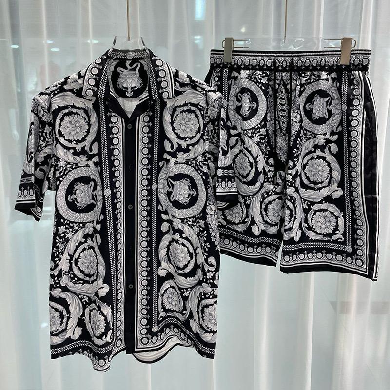 Fashion Hawaiian Suit Print Men Shirt 2Pcs Set luxury 3D Print Holiday Set Short Sleeve Casual Shirt Beach Two Piece Man Sets
