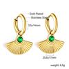 Luxury Fan Shaped Short Stud Earrings For Women Hypoallergenic Vacuum Plating Elegant And Versatile