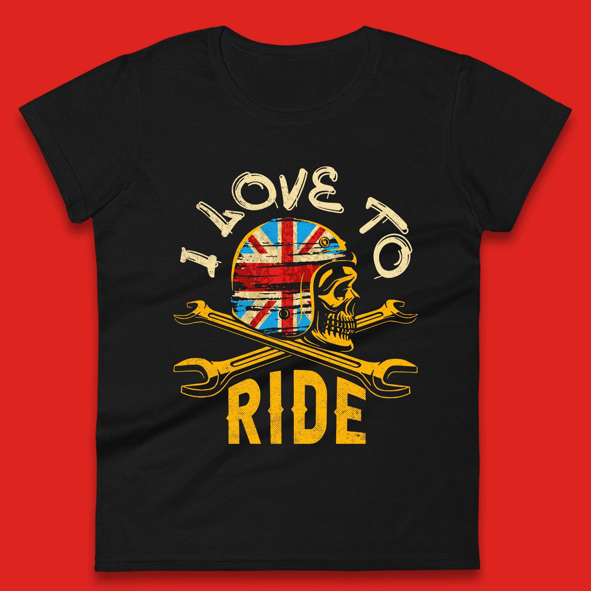 

Biker Skull Helmet Motorcyclist Womens T-Shirt Mens Tops Tees Unisex 4XL