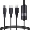 USB IN-OUT MIDI Cable Converter, Professional PC/ Laptop/ Mac To Music Keyboard Adapter Cord for Home Pinao Music Studio