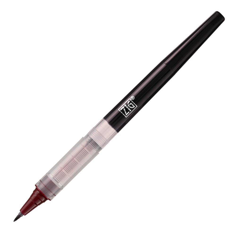 Kuretake COCOIRO Jigleter Refillable Marking Flexible Black Made in Japan Pen, Pen, Extra-Fine Tip, Ink, (Refill Bordeaux)