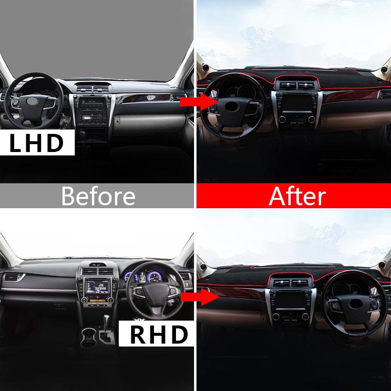 Car Dashboard Avoid Light Pad Instrument Platform Desk Cover Mats Carpets For Toyota Camry 50 XV50 2012 2013 2014 2015 2016 2017