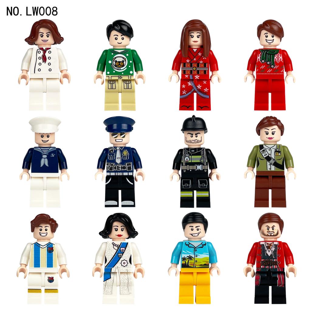 Compatible City Occupation Building Block Figurine Teacher Student Boy Girl Building Block Figurine Toy