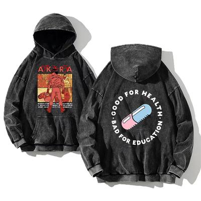 Akira Kaneda Shoutarou Graphic Hoodie Vintage Manga Washed Oversized Streetwear Fall Long Sleeves Sweatshirt Men Women Clothing
