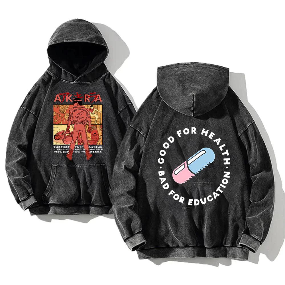 

Akira Kaneda Shoutarou Graphic Hoodie Vintage Manga Washed Oversized Streetwear Fall Long Sleeves Sweatshirt Men Women Clothing S