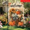 2D Flat - 2D Flat-Autumn Thanksgiving Pumpkin Welcome Sunflower Garden Flag 3 (1)- Outdoor Garden Flag Double-Sided Home Decoration Courtyard Decorati