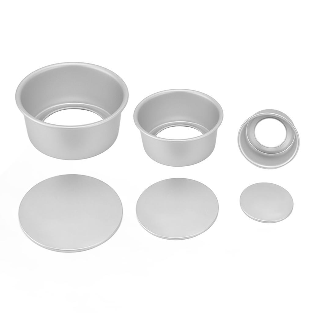4 6 8 Inch Cake Pan Set Aluminum Alloy Bakeware Round Cake Pan for Baking Party Birthday Christmas