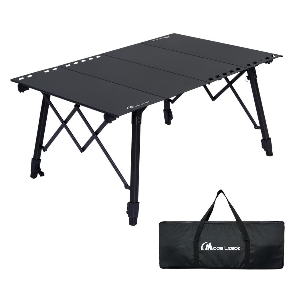 MOON LENCE IGT Camping în aer liber Pliabil Sarcină 50 kg cu Depozitare Masă Neagră, Masă, Masă, Ușoară, Compactă, Capacitate, Geantă,