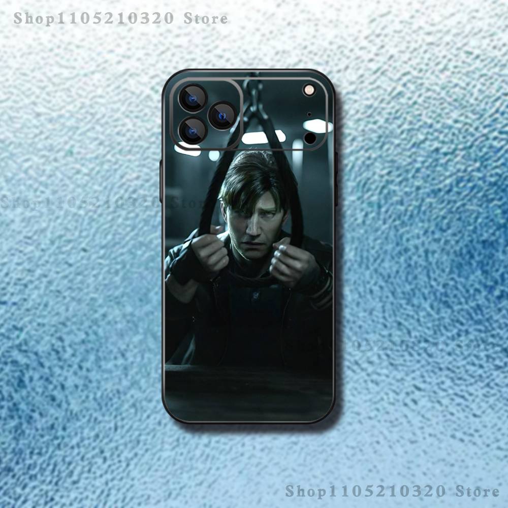 Silent Hill 2 Videogame Phone Case For iPhone 17,16,15,14,13,12,11,Pro,Max,Plus,E,SE4,Air,Mini Black Soft Funda