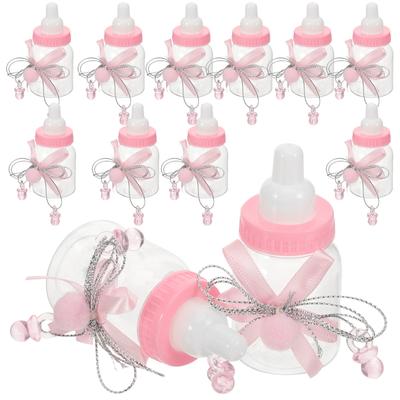 12Pcs Baby Shower Candy Boxes Milk Bottle Shape Party Favors Containers Small Candy Bottles Gender Reveal Treats Packaging