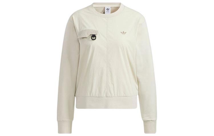 Adidas Originals Sweatshirts Women s Ecru Crew Neck Moderate Regular HJ7310 32