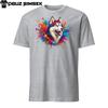 Lebhaftes Unisex Siberian Husky T-Shirt | Farbenfrohes Hunde-Design | Kurzarm-Tee