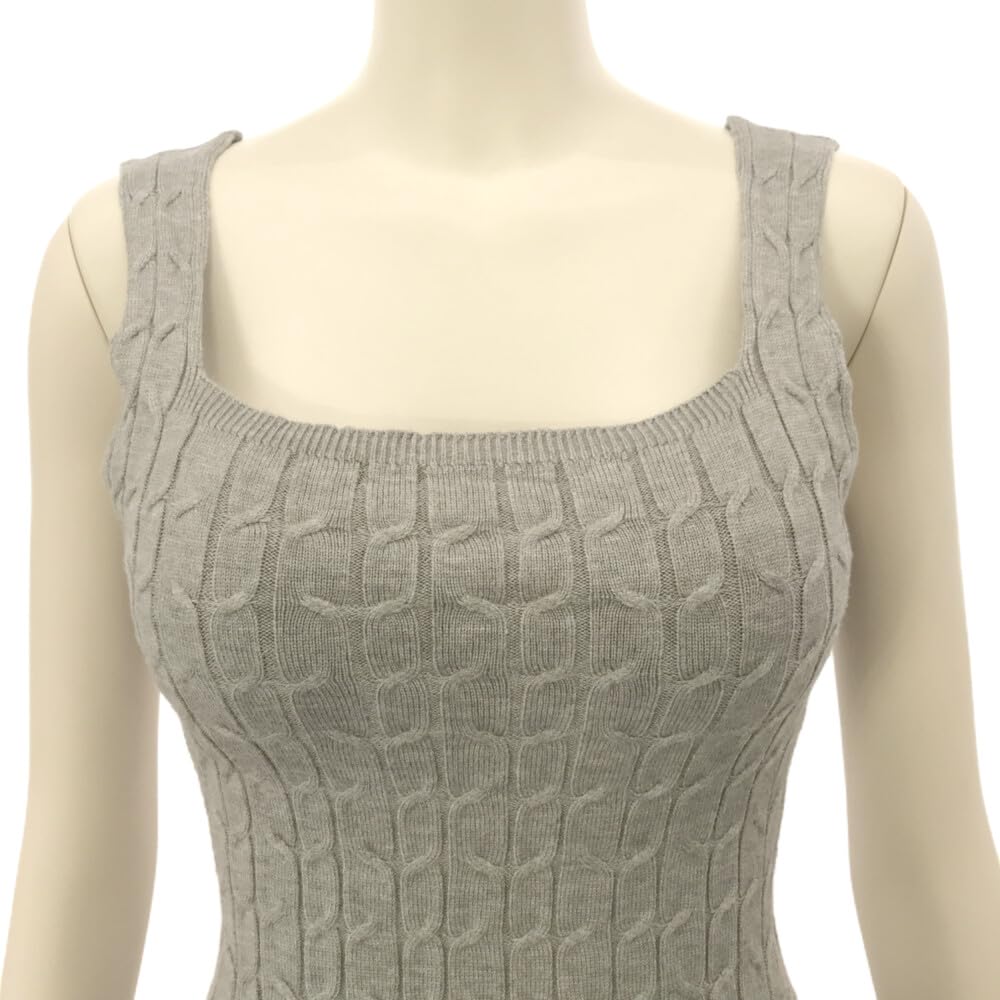GRAXIA Cabaret Mini Knit Tight Square Cami One Size Fits Most Dress, Dress, Dress, Sleeveless, Fit, Neck, Casual, Dress, Stretchy, Women's, Gray,