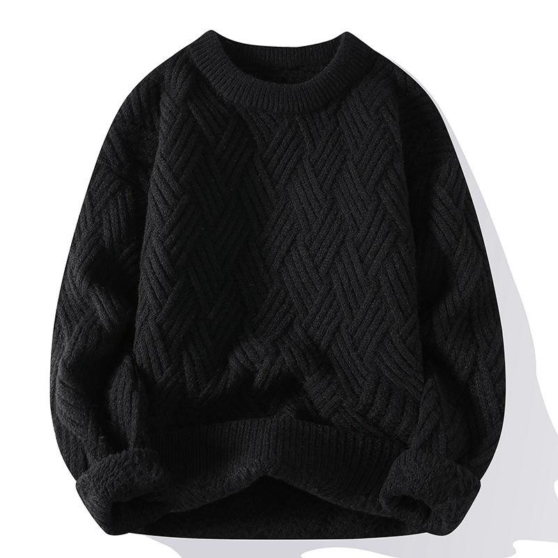 Japanese Style Round Neck Couple Sweater Plain Weave Style Casual Versatile Trendyy Men's Long-Sleeved Sweater