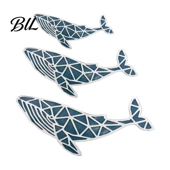 Moisture-proof Wall Decor 3 Pcs Handcrafted Wooden Nautical Whale Art, Coastal Ocean Fish High-end Texture Art Hanging Decor, Vintage Ornaments Sets