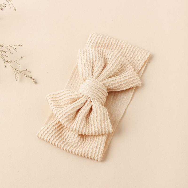 Solid Color Bowknot Baby Headband Sweet Headwear Kids Girls Boutique Elastic Protect Turban Headand Baby Hair Style Accessories
