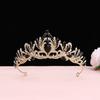 Vintage Baroque Crown Antique Bronze Princess Rhinestone Tiara  Birthday Head Jewelry