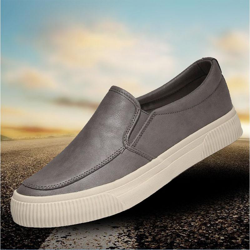 Leder Freizeitschuhe Flache Slipper Herren Loafer Mode Nähte Männliche Flats Outdoor Laufschuh 2024 Neu Atmungsaktive Sportschuhe