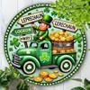 2D Flat 20cm Happy St.patrick's Day Hat Wooden Wall Hanging Decor - Car Balloon Universal Holiday Wooden Pendant, Home Decoration, Welcome Sign Party
