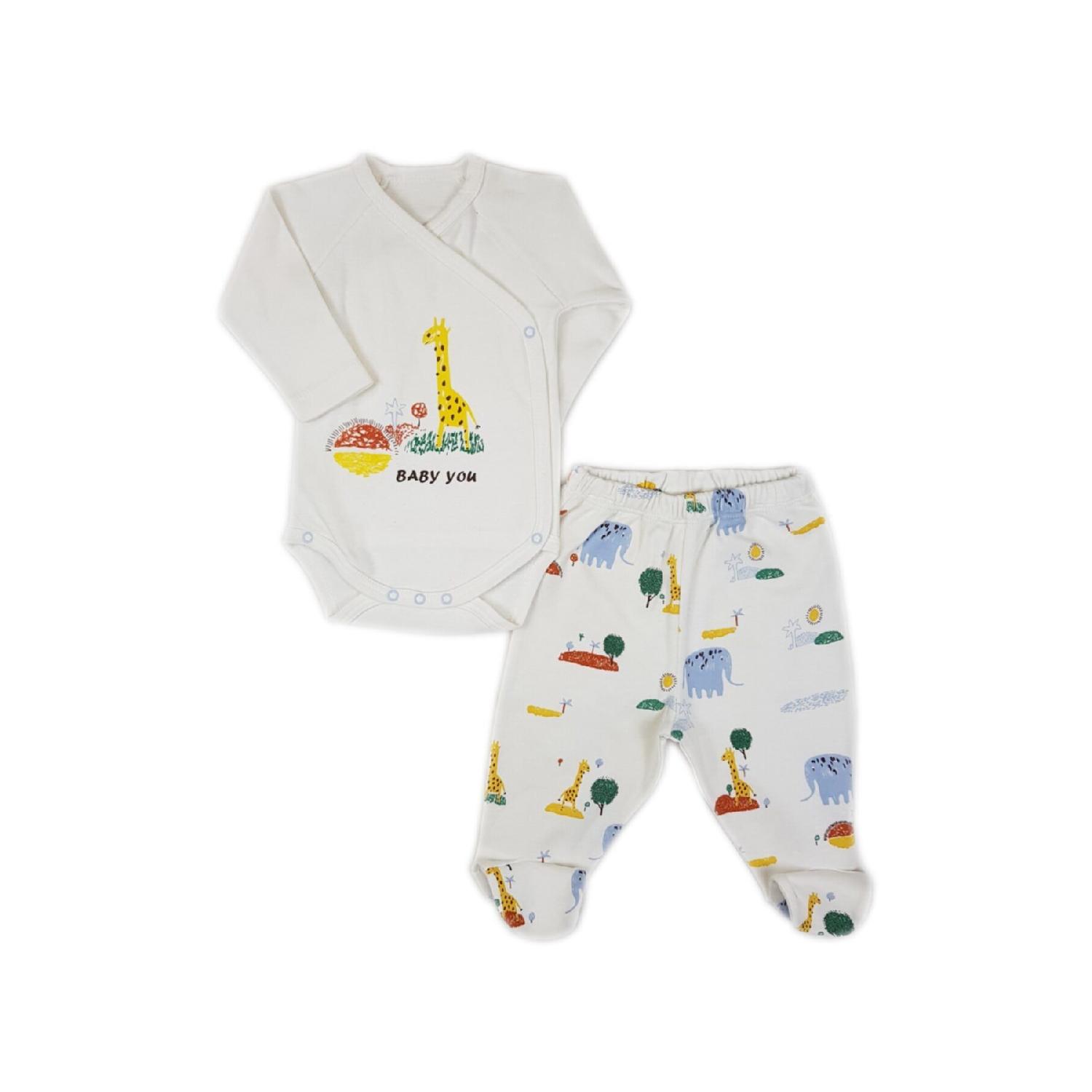 

Органическое мужское боди цвета жирафа цвета экрю с длинными рукавами