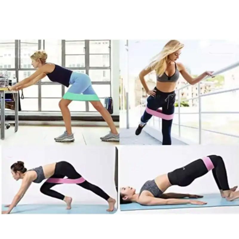 High Elasticities Band Wide Nonslip Multiple Strength Level Printed Workout Guide Silicones Exercise Belt Training