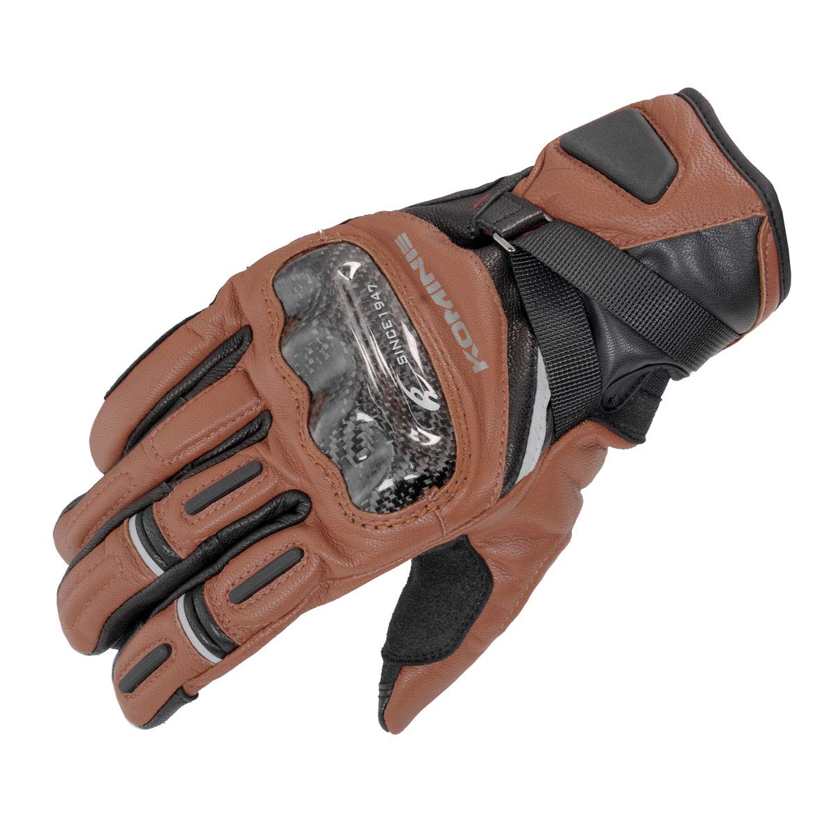 Komine Motorcycle Protective Windproof Leather Gloves HG, Large, Brown, 06-844 GK-844