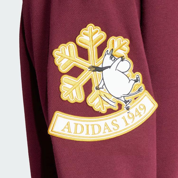 adidas Original Mumin Besticktes Buchstabenmuster Sweatshirt Damen Tops Kastanienbraun IL2447