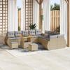 13-piece Garden Sofa Set with Beige Poly Rattan Cushions, 3-piece Garden Dining Set 3363882