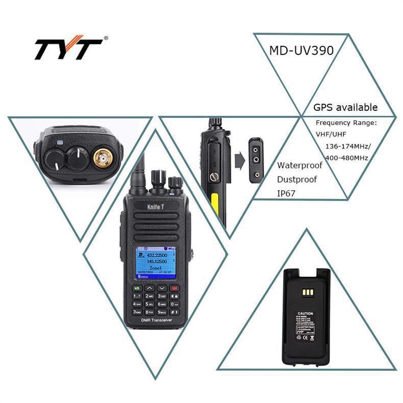 TYT MD-UV390PLUS Digital Walkie-Talkie with AES256 Security & USB-C Charging