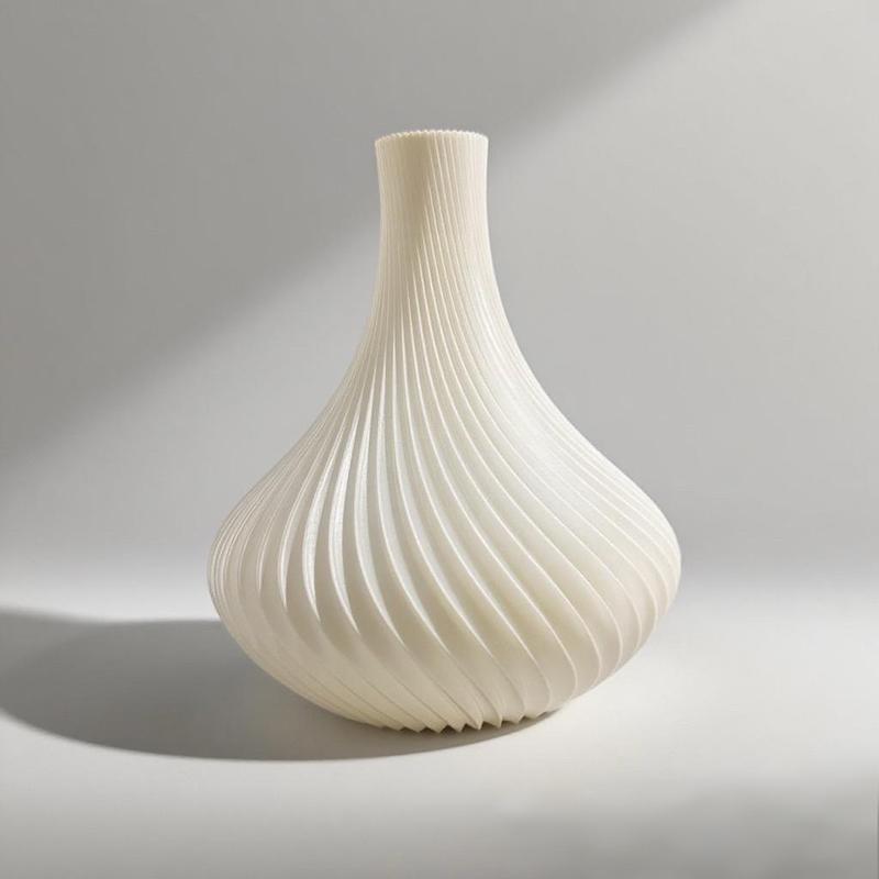 3D Printed Vase Modern Style Vase Flower Vase With Swirl Pattern Aesthetic Floral Display Vase For Living Room Desktop Decor