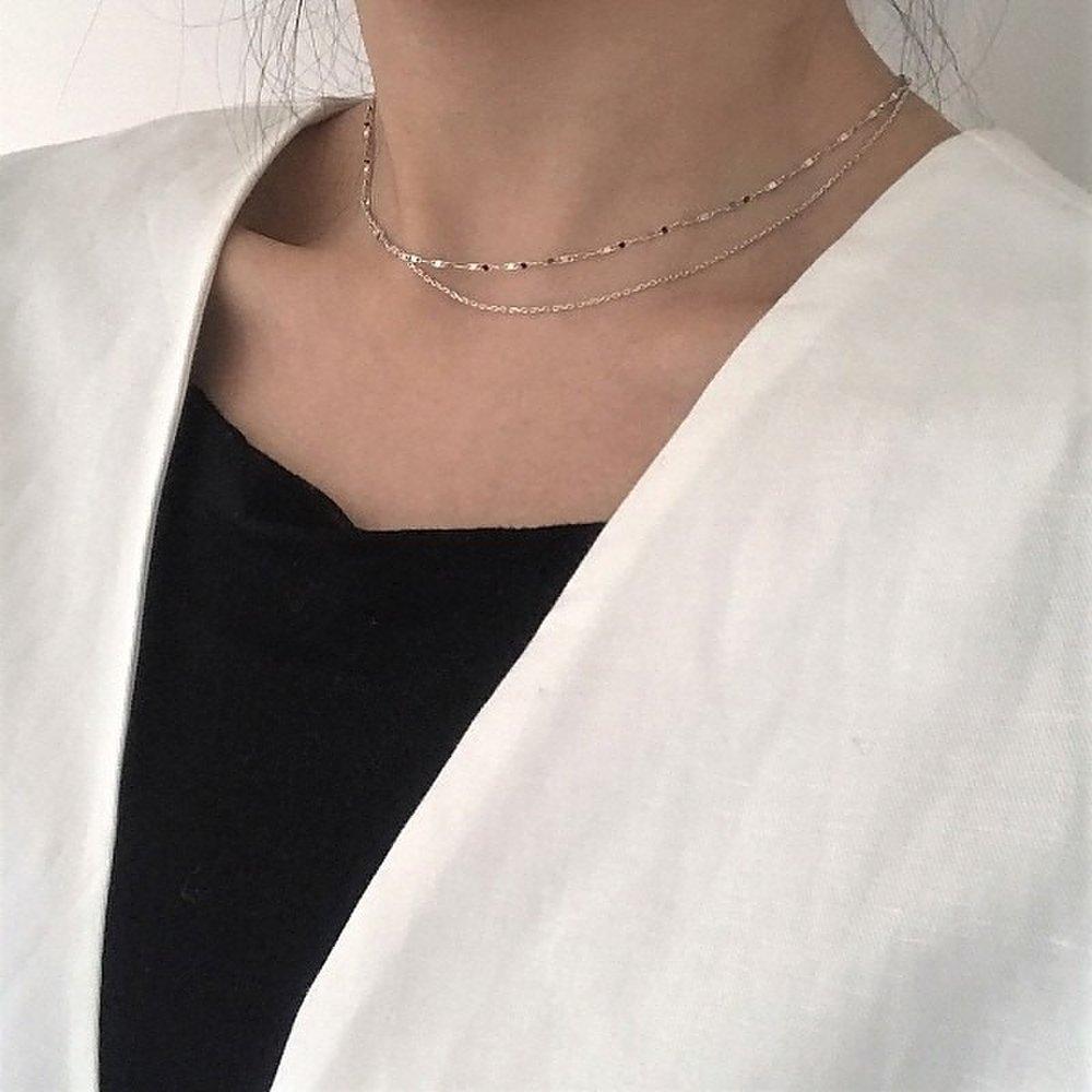 [Silver925] Twinkle Double Necklace (6879447)