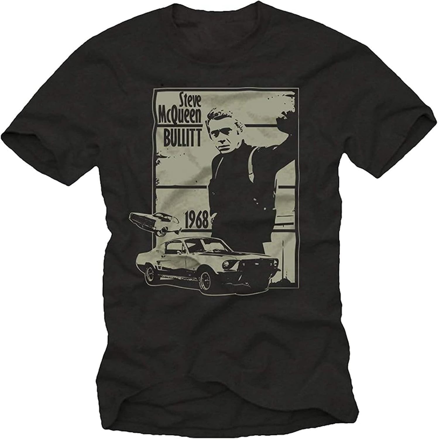 Cool Steve McQueen t Shirt for Men Bullitt Black S