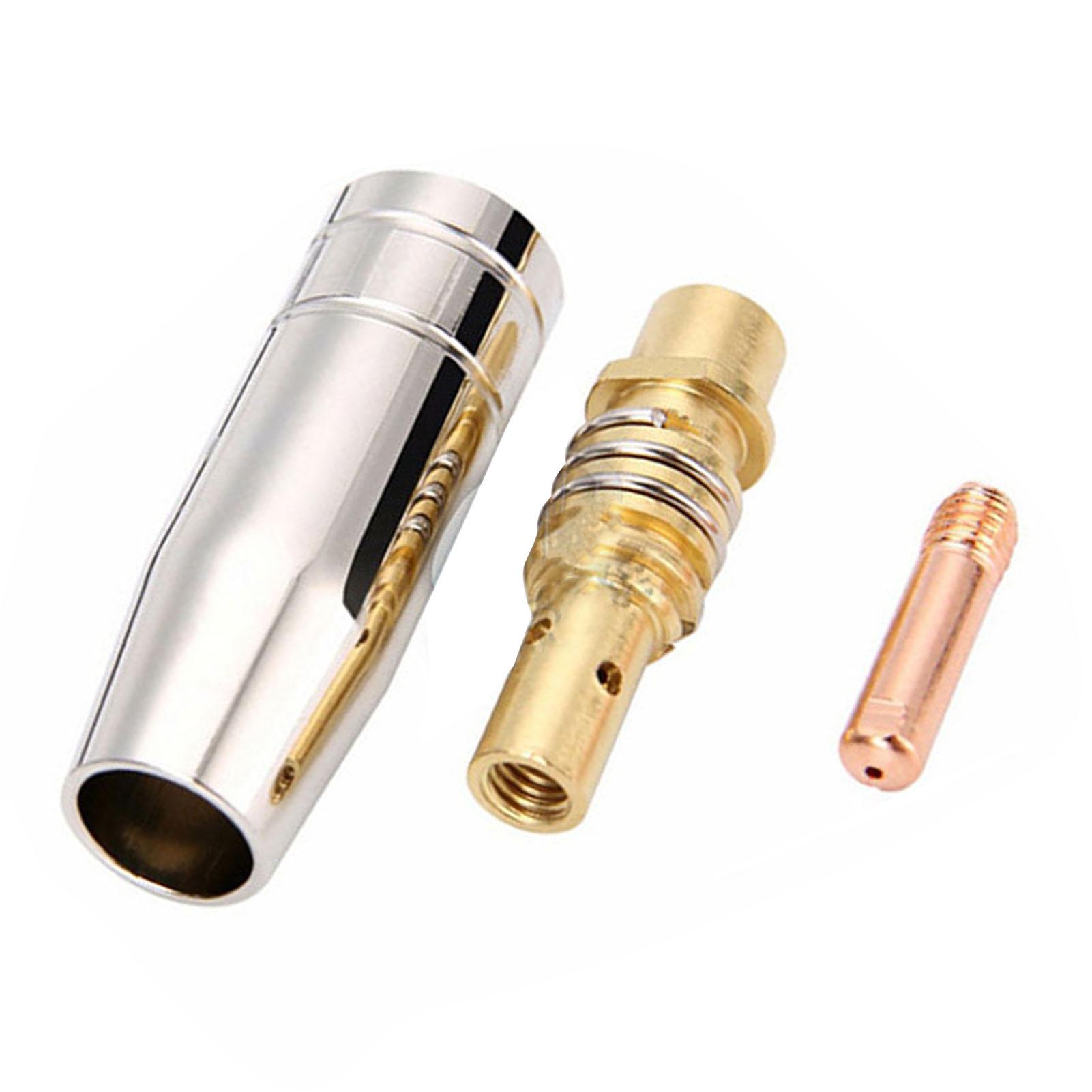 

3Pcs MIG 15AK Gas Nozzle Copper Contact Tip Connecting Rod MAG Welding Torch Parts