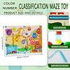 Magnetisches Farb- und Zahlenlabyrinth Montessori Holz Zuordnungs-Lernspiel Zähl-Puzzlebrett Kleinkind Feinmotorik Spielzeug