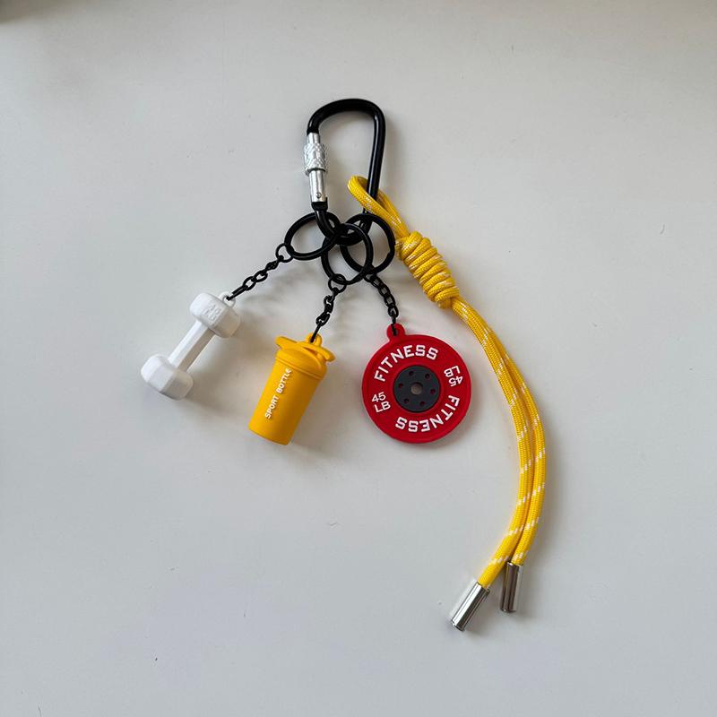 Bag Charm Funny Multicolor Gym Series Handmade Rope Kettlebell School Bag Charm Creative Sporty Bag Pendants