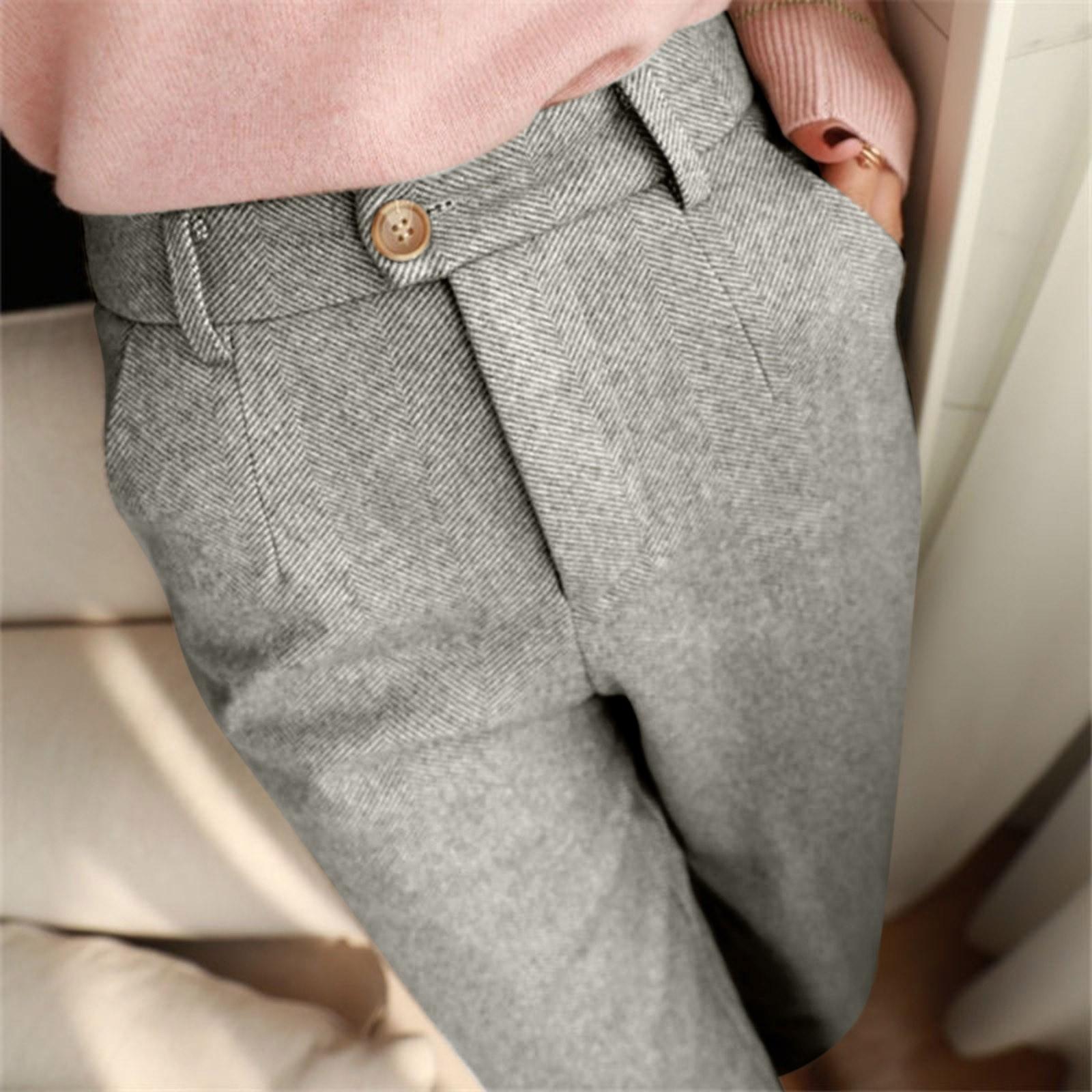 Women s High,waisted Thin Pants Straight Casual Pants Small Feet Suit Pants XXXL