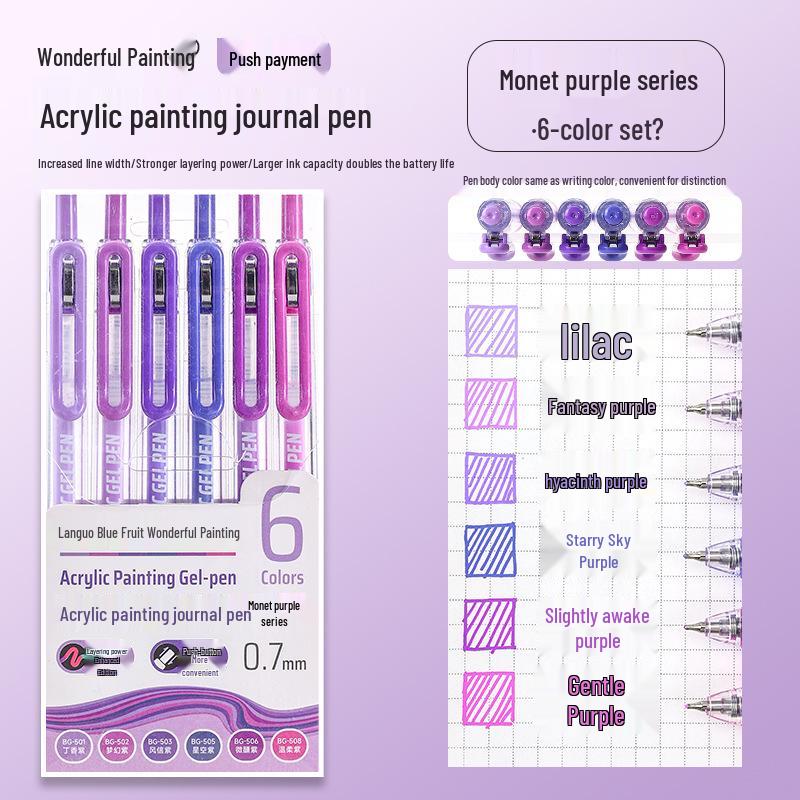 Sweetheart Pink Acrylic Planner & Drawing Pen for Students - High Color Neutral Pen