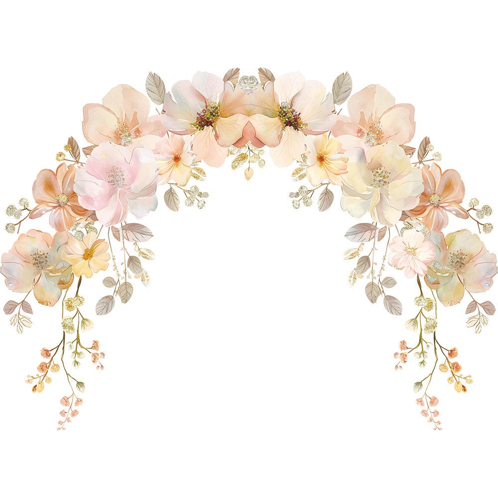 

Fresh Watercolor Flower Leaf Wall Sticker Self-Adhesive Removable for Bedroom Living Room Background Wall Decoration 39x98CM різнокольоровий