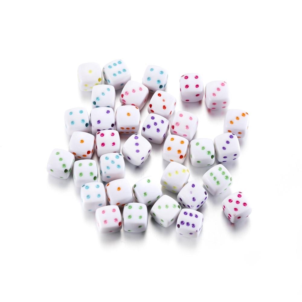 30Pcs/Lot 8mm Acrylic Dice Beads Square Shape Spaced Loose Beads for DIY Bracelet Necklace Charms Jewelry Making Accessories