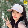 Spring and summer hat women's ice silk bow sunscreen empty top hat dopamine sun hat cycling sun hat tide
