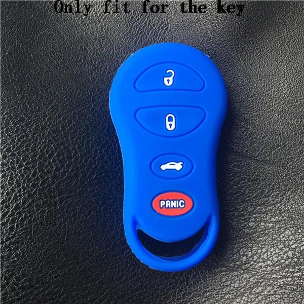 ZAD silicone car key case cover protector holder shell set for Chrysler Sebring for Jeep Liberty for Dodge 4 buttons key skin
