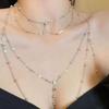 Fashion Diamond Bead Chain Body Chain Trim Flash Diamond Pendant Tassel Necklace Breast Chain Fashion Women's Chain
