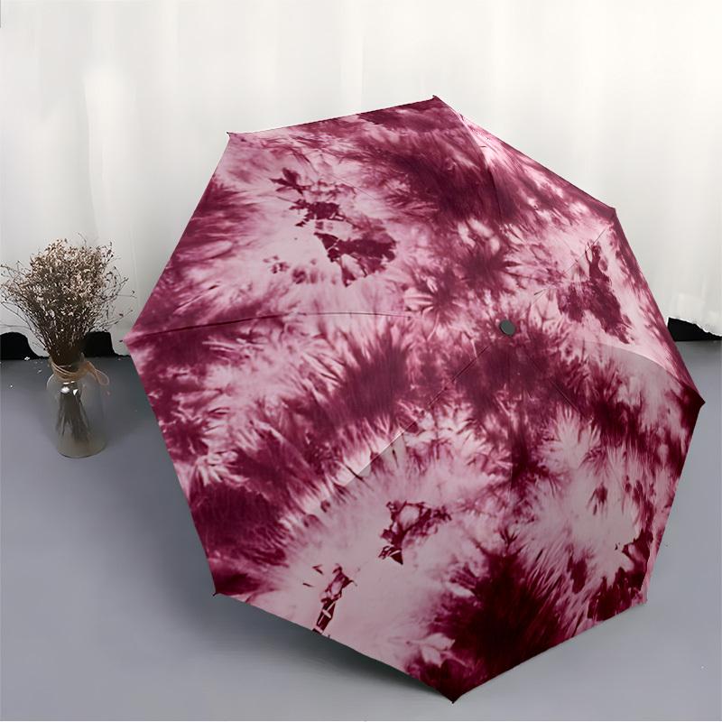 1pc Floral Pattern Automatic Folding Umbrella - Portable Collapsible Design, 8-Rib Iron Frame, Durable Fabric Yy251125168