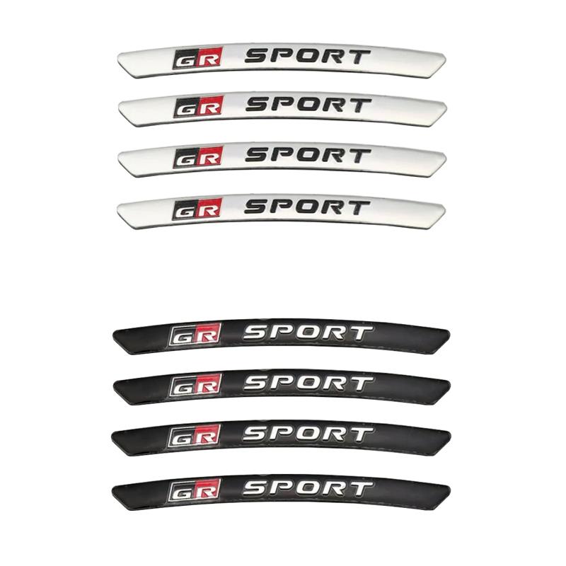 4Pcs Car Wheel Sticker Decal For Toyota GR Sport Gazoo Racing YARiS RZ RC RAV4 C-HR Corolla Prius Harrier Camry Prado Highlander