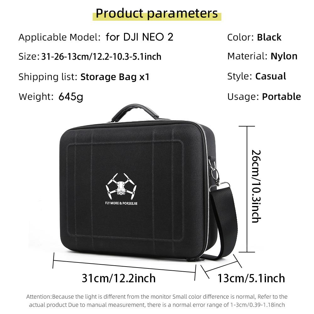 Shoulder Storage Bag For DJI Neo2 RC-N3 All-in-one Carrying Case Large Shockproof Protective Box For DJI Neo 2 Drone Accessories