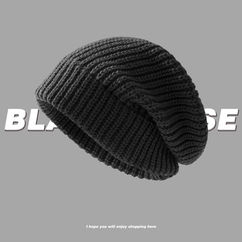 Women's Woolen Beanie: Warm, Knitted, and Versatile for Autumn/Winter - Perfect for Large Head Circumference and a Flattering Small Face Look.